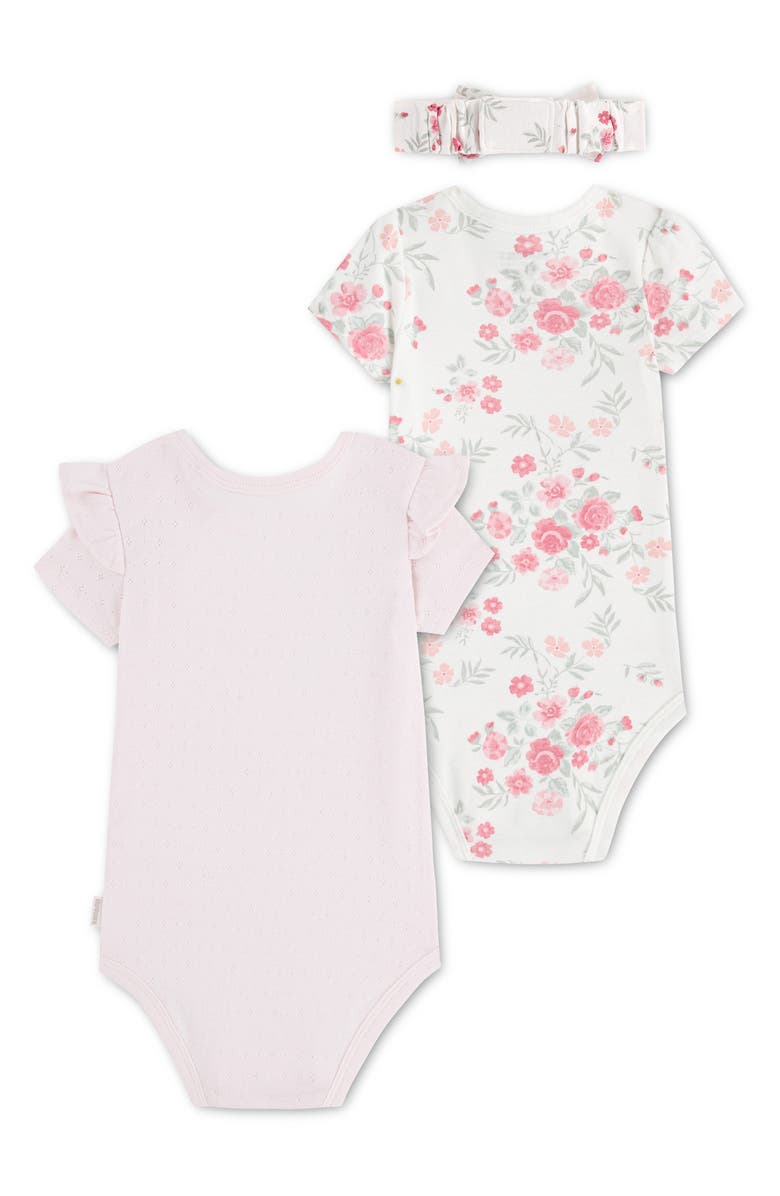 Huggies 3-Piece Organic Cotton Bodysuits & Headband Set, Alternate, color,