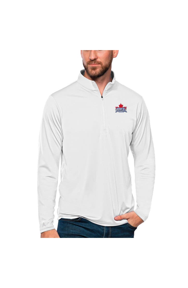 ANTIGUA Men's Antigua White Toronto Rock Tribute Quarter-Zip Pullover Top, Main, color, White