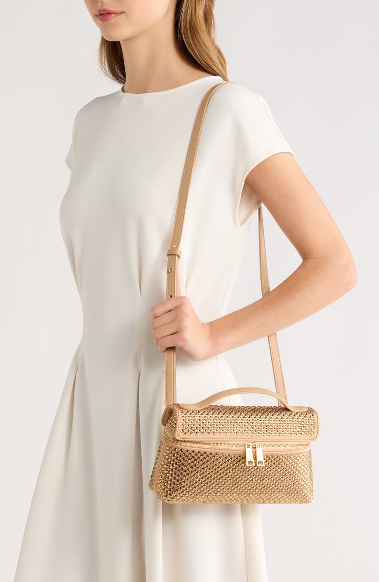 JW PEI Thea Woven Top Carry Handle Crossbody Bag, Alternate, color, Champagne