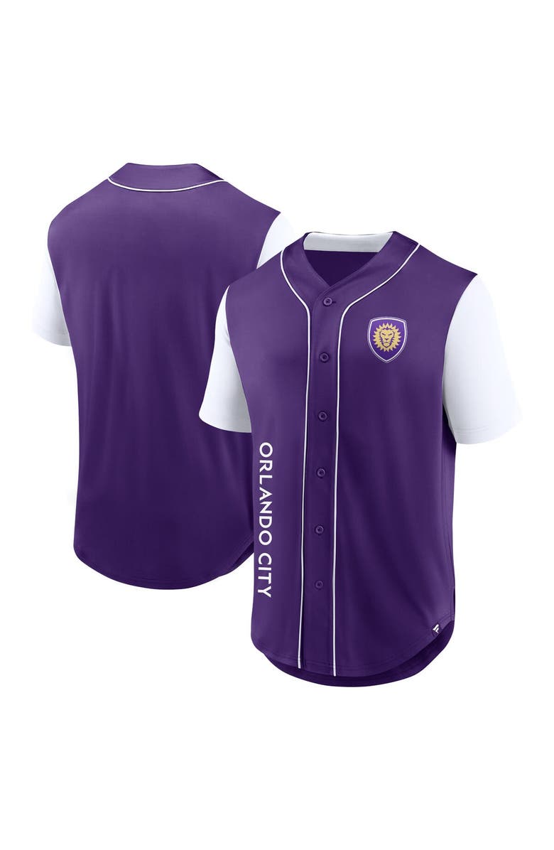 FANATICS Men's Fanatics Branded Purple Orlando City SC Balance Fashion Baseball Jersey, Alternate, color, 