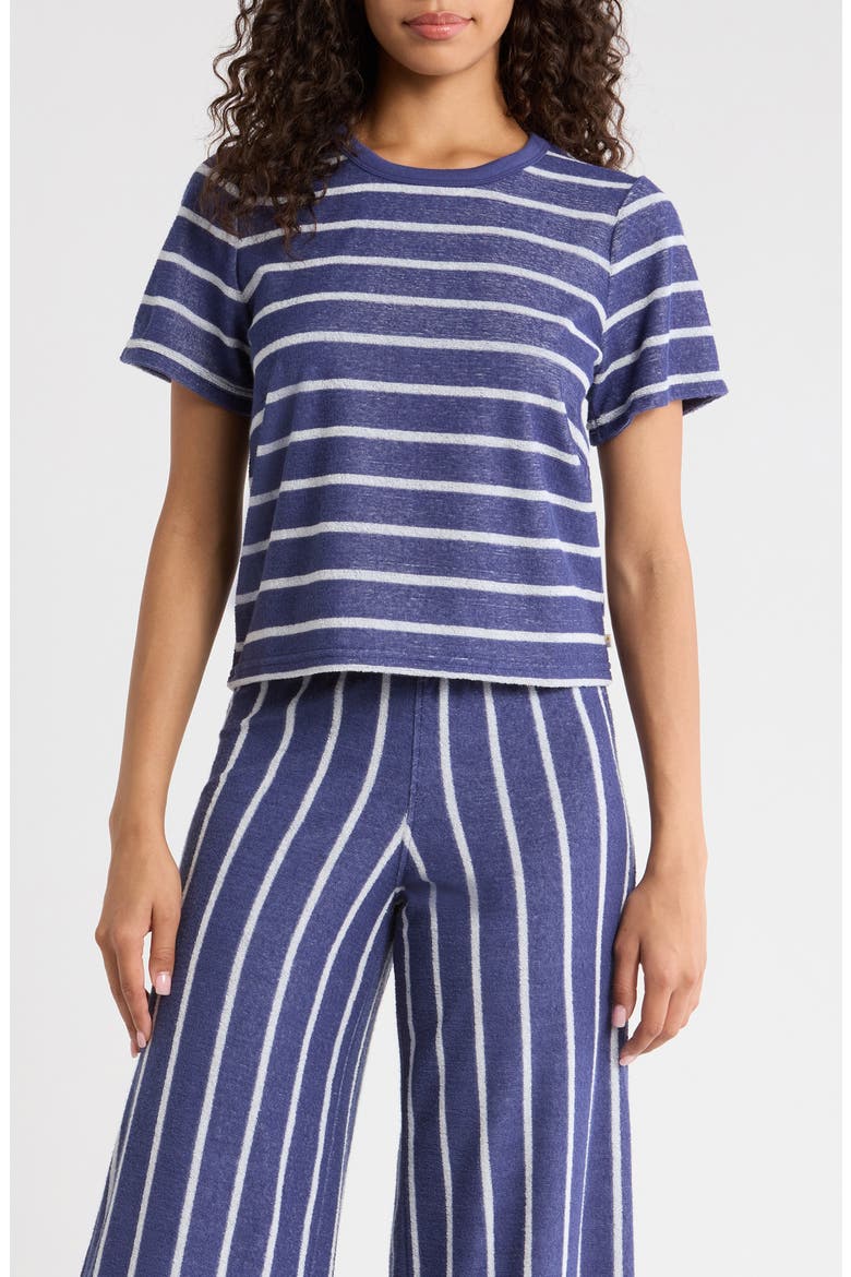 Stripe Beach Terry T-Shirt, Main, color, BAY BLUE AND WHITE STRIPE