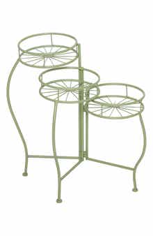 SONOMA SAGE HOME Green Metal Indoor/Outdoor Three-Tier Starburst Plant Stand