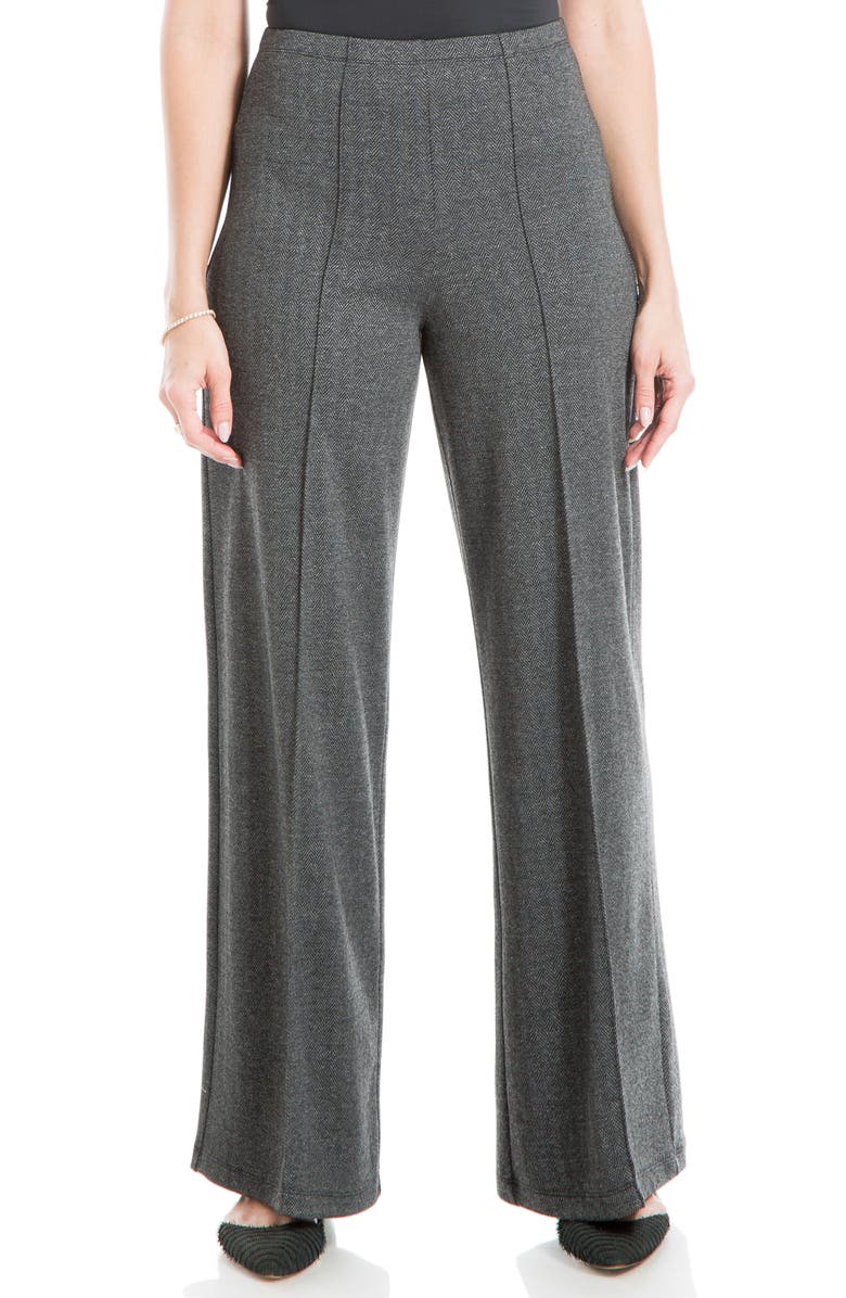 MAX STUDIO Herringbone Wide Leg Pants, Main, color, 
