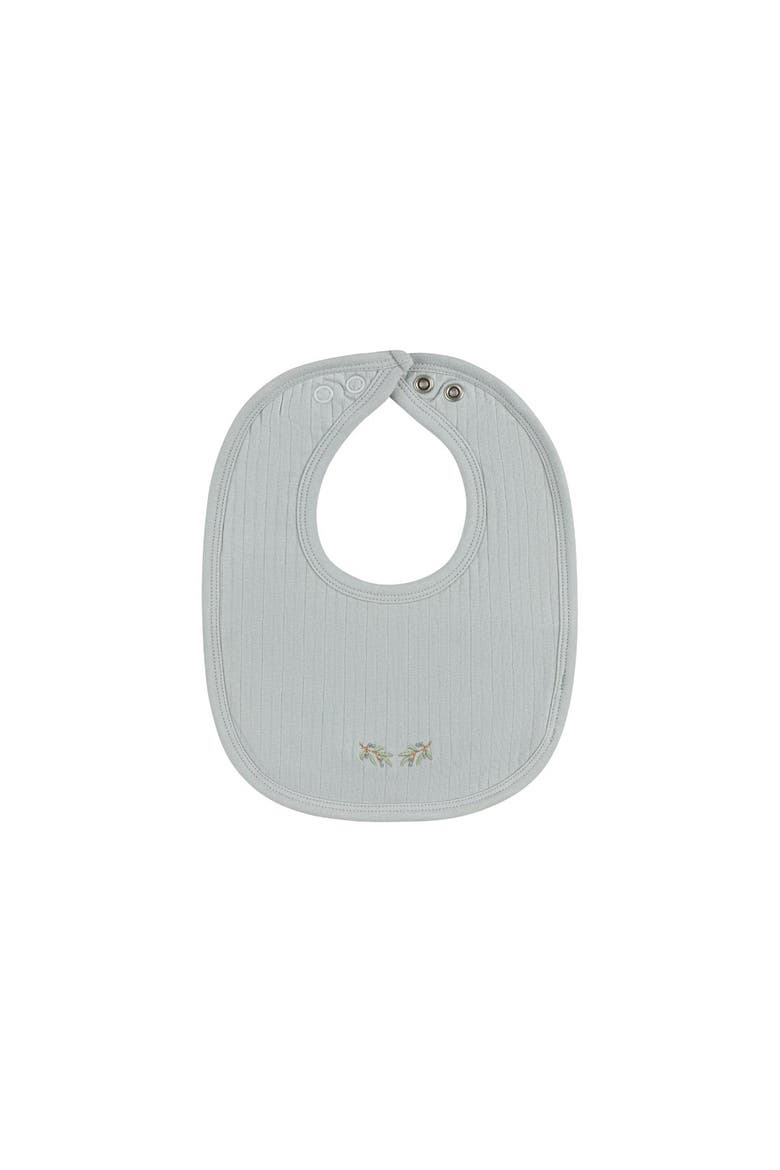 Organic Wide Rib Embroidered Scallop Collar Collection - Bib, Main, color, Blue