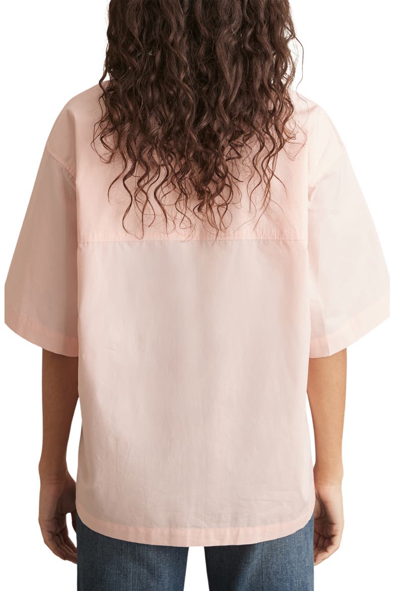 Jordan Oversize Short Sleeve Button-Up Shirt, Alternate, color, CORAL PINK