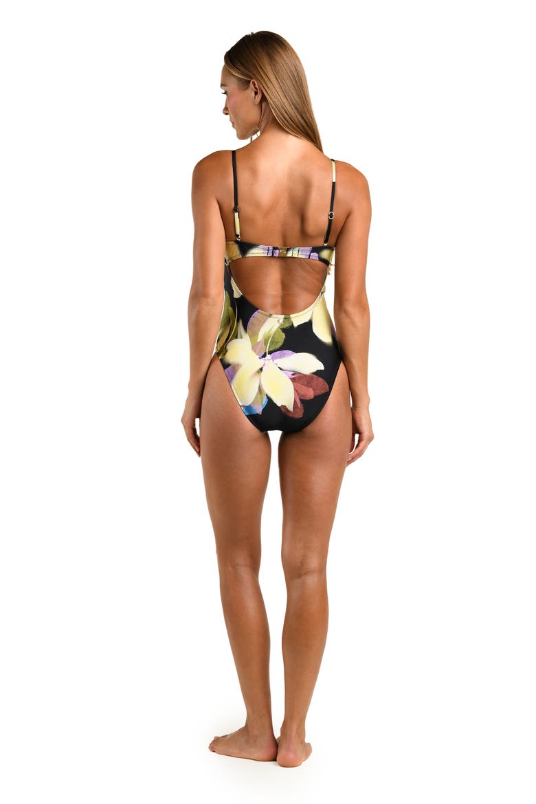 Afterglow Chain Strap Moderate Coverage One-Piece Swimsuit, Alternate, color, BLACK MULTI