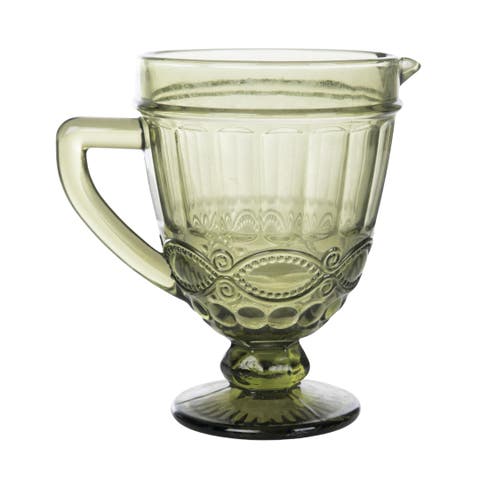 20oz Glass Embossed Pitcher for Spring Gatherings Elegant Tabletop Decor Hand Wash Only Gift for Hostess