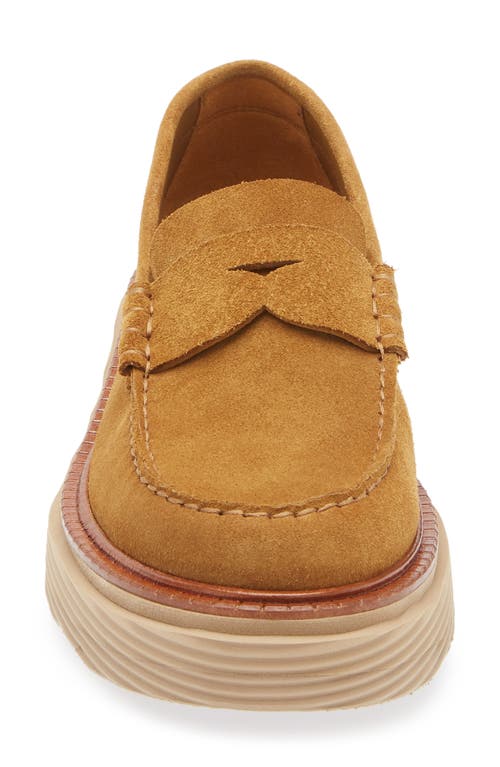 Pedro Garcia Sloan Platform Penny Loafer In Brown