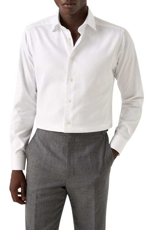 Slim Fit Cotton Dobby Dress Shirt