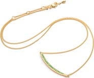 Eloise Jewelry Crescent Moon Necklace with Natural Gemstones. Handmade in Italy