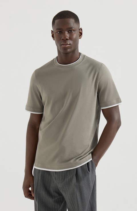 T-shirt with faux-layering