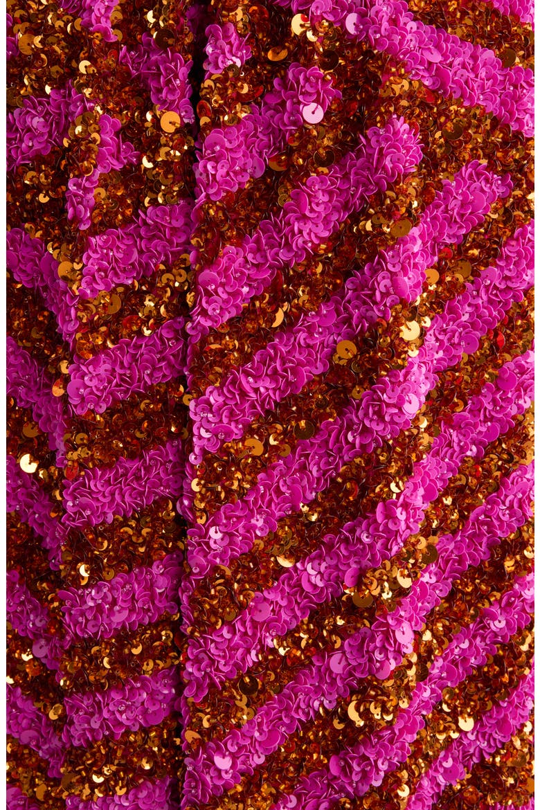 Pomy Bis Sequin Embellished Stripe Wide Leg Drawstring Shorts, Alternate, color, FUCHSIA