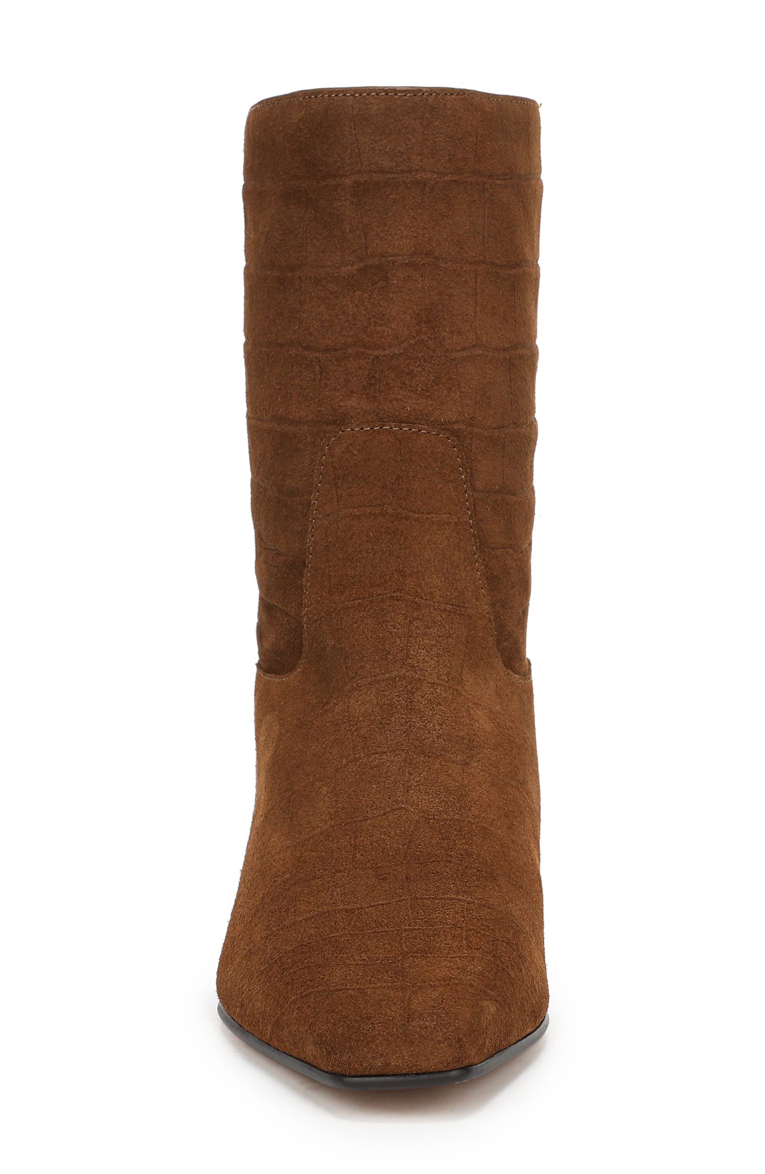 Addison Croc Embossed Bootie, Alternate, color, SADDLE