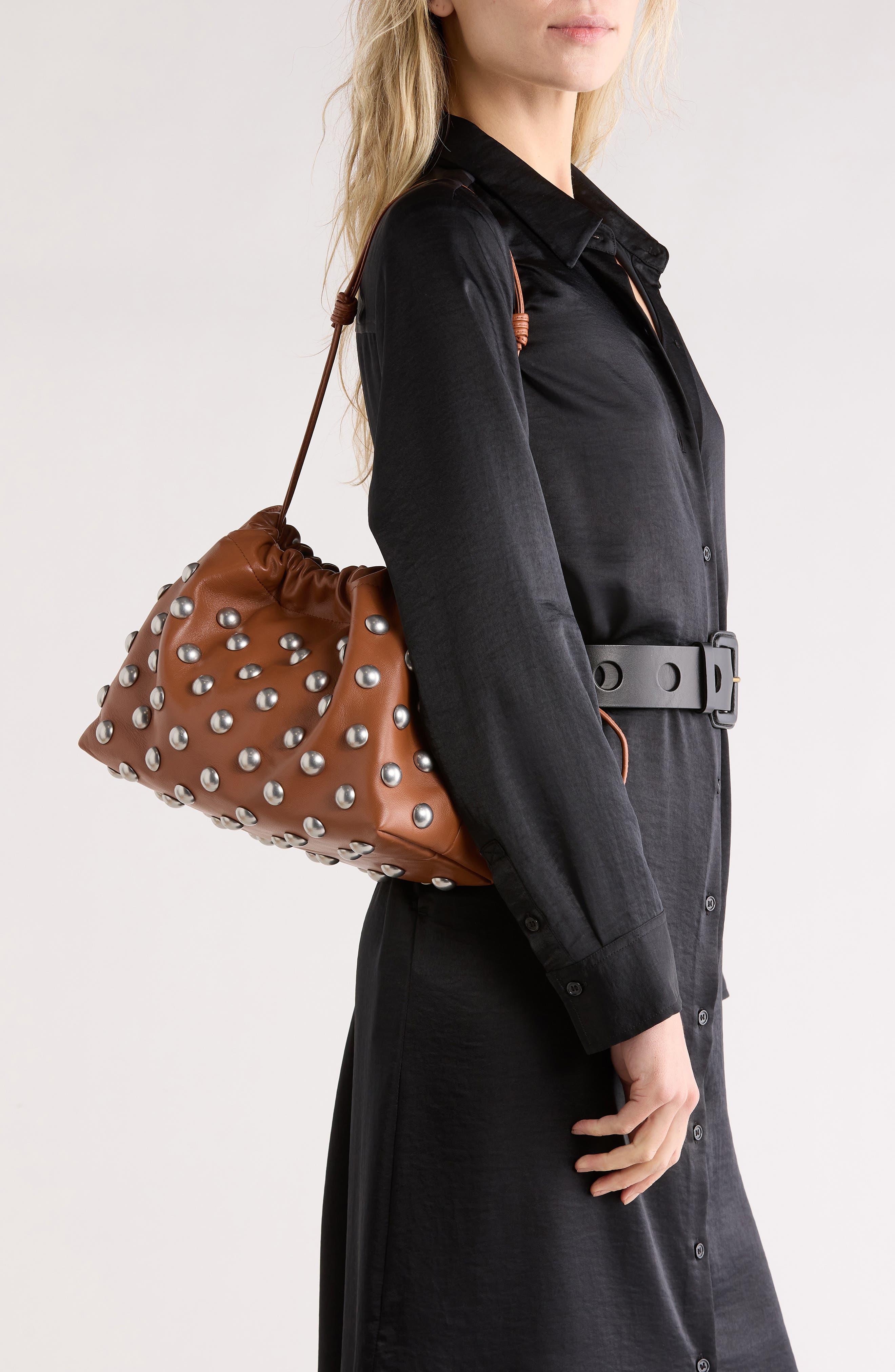 A.L.C. Arlo Studded Handbag, Alternate, color, Cognac