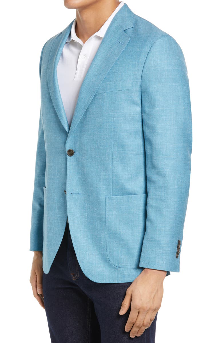 Peter Millar Tailored Fit Wool, Silk & Linen Sport Coat, Alternate, color, Light Blue