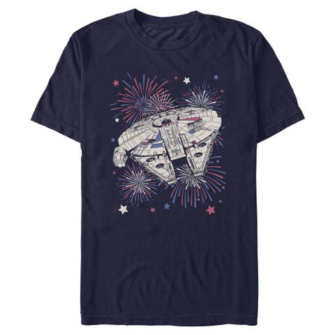 Men's Star Wars Festive Fireworks Falcon  Graphic T-Shirt