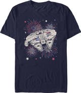 Star Wars Men's Star Wars Festive Fireworks Falcon Graphic T-Shirt