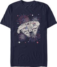Star Wars Mens Star Wars Festive Fireworks Falcon T Shirt