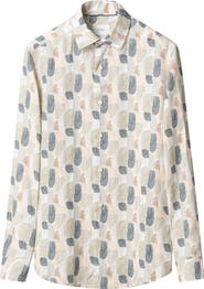 Eton Regular Fit Geometric Linen Dress Shirt