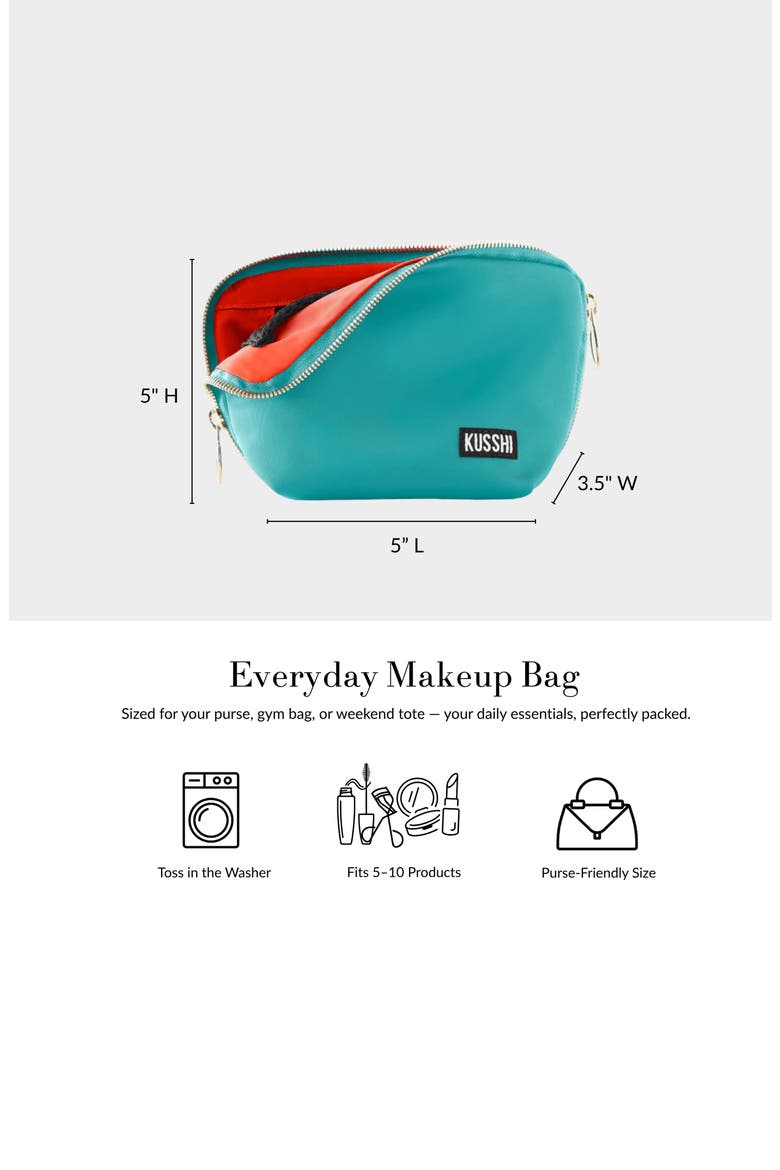 Everyday Makeup Bag, Alternate, color, ELECTRIC BLUE/ NEON PINK
