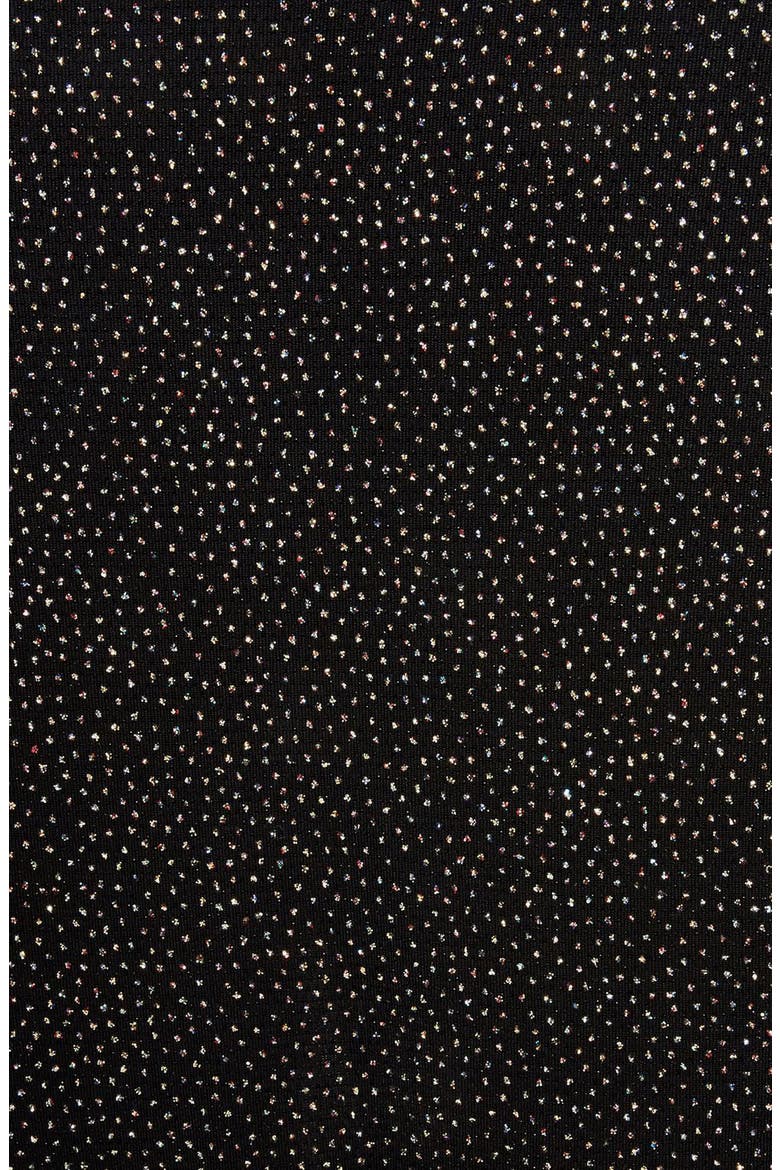 Asymmetrical Drape Glitter Dress, Alternate, color, BLACK MULTI