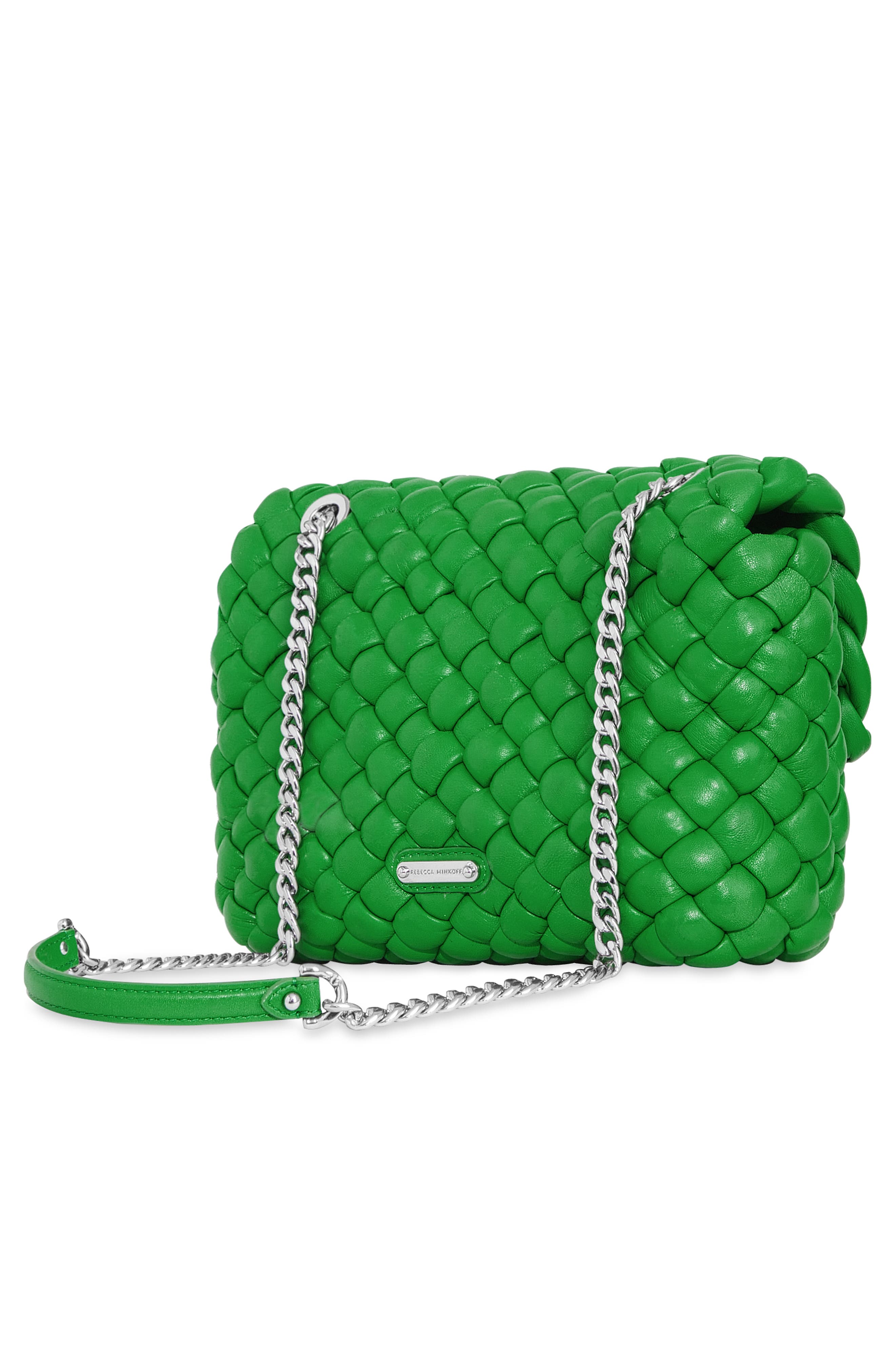 Rebecca Minkoff Edie Woven Leather Convertible Crossbody Bag, Alternate, color, 