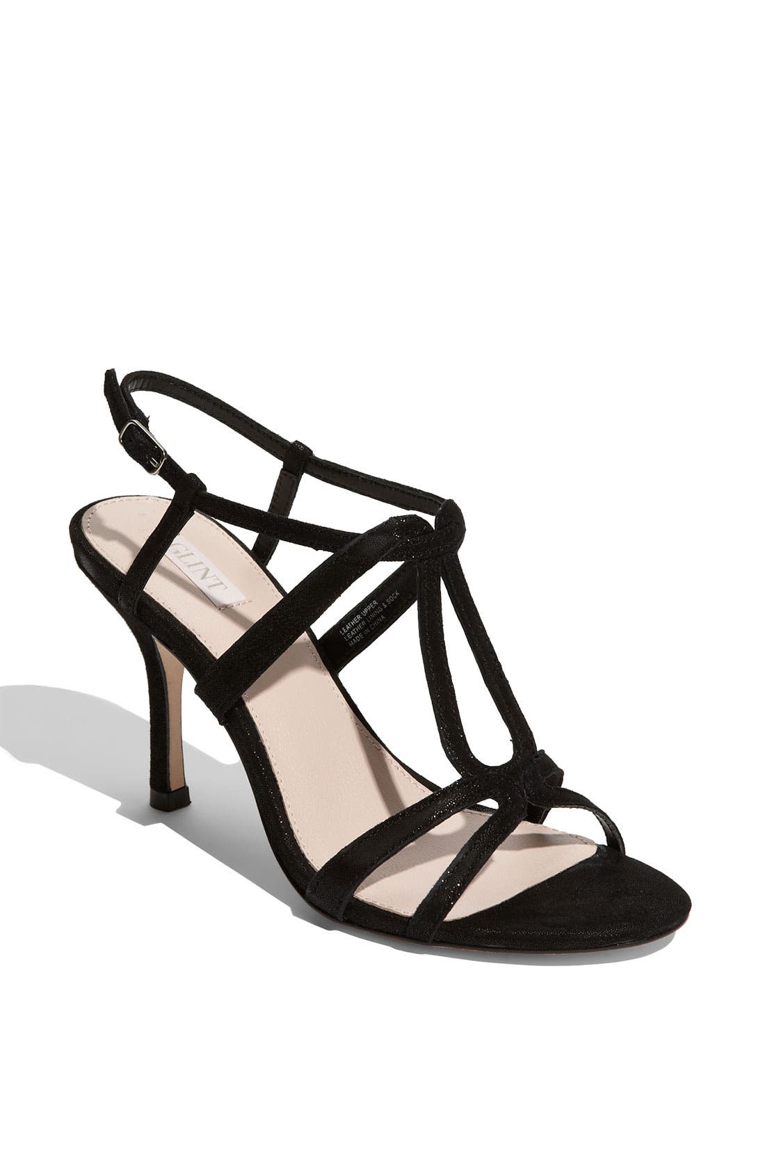 'Vanessa' Sandal, Main, color, BLACK SPARKLE LEATHER