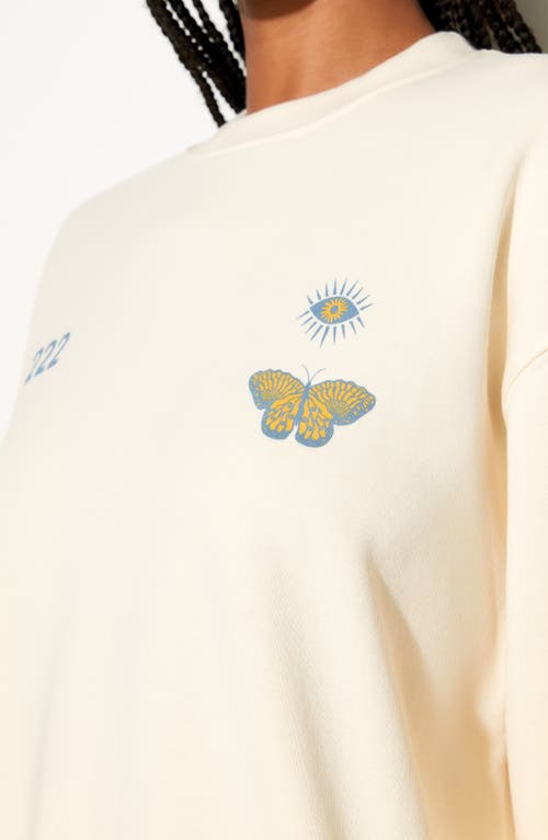 Spiritual Gangster 222 Nature La Brea Butterfly Cotton Graphic Sweatshirt In Canvas