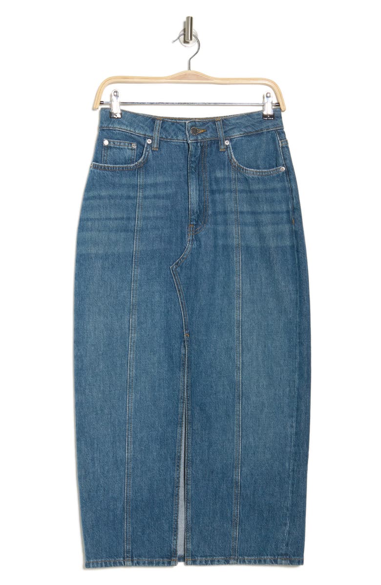 Reiss Daila Denim Skirt, Alternate, color, Mid Blue