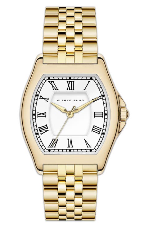 Heritage Tonneau Bracelet Strap Watch, 22mm x 32mm