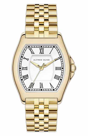 Alfred Sung Heritage Tonneau Bracelet Strap Watch, 22mm x 32mm