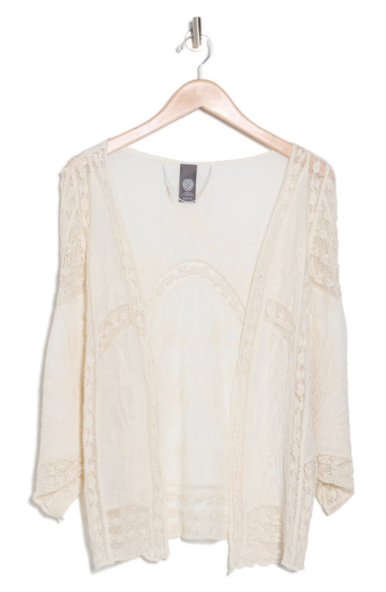 Vince Camuto Lace Embroidered Crop Topper, Main, color, 