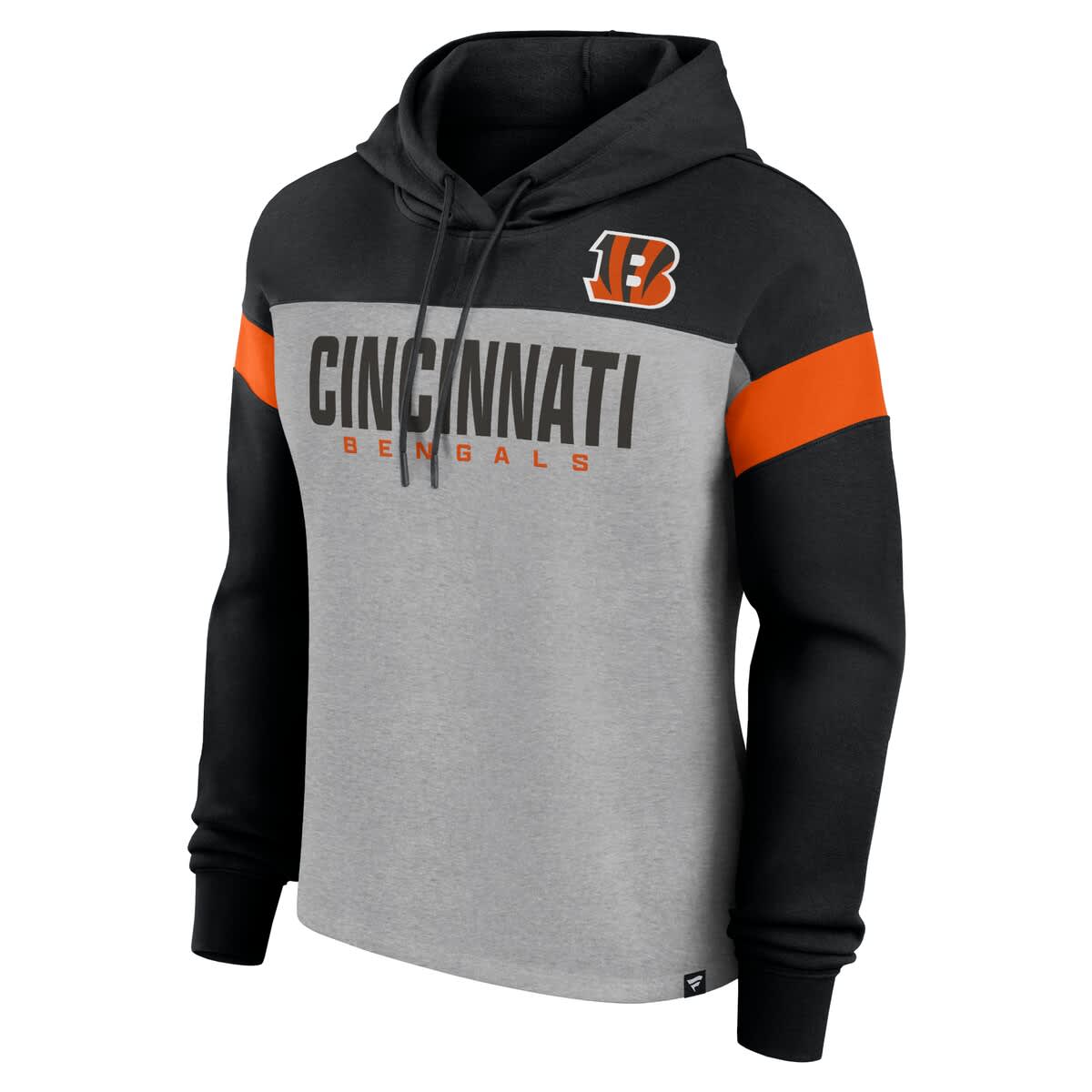 Women's Fanatics Heather Gray/Black Cincinnati Bengals Bold Play Call Pullover Hoodie - image 2