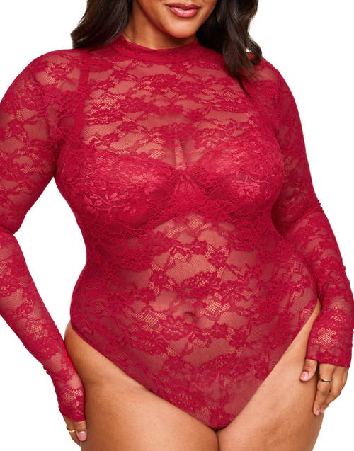 Adore Me Meredith Bodysuit In Dark Red