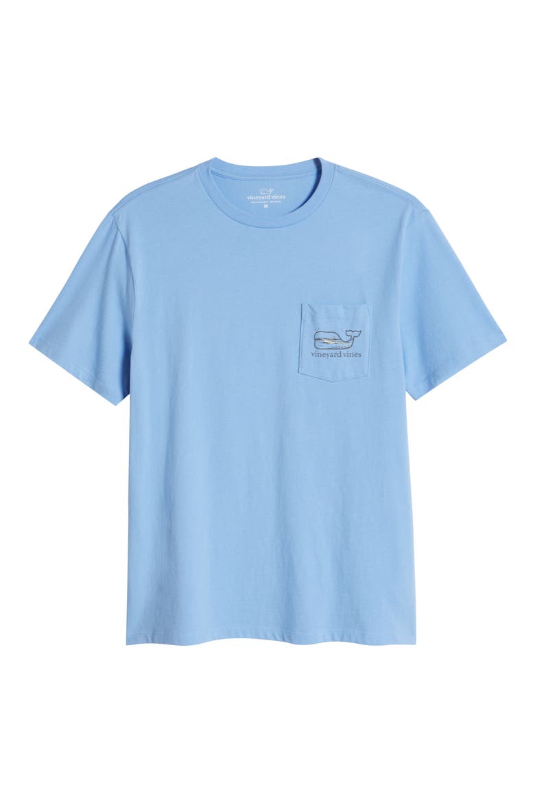 Lighthouse Whale Pocket Graphic T-Shirt, Alternate, color, SERENITY BLUE