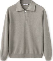 MANGO Half Zip Piqué Sweater
