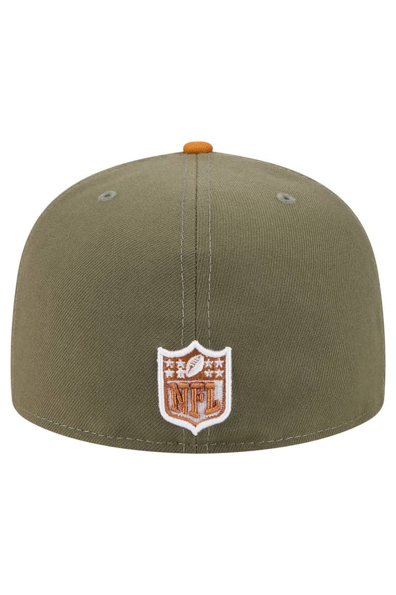 Men's New Era Olive/Brown Dallas Cowboys 2-Tone Color Pack A-Frame 59FIFTY Fitted Hat, Alternate, color, Olive