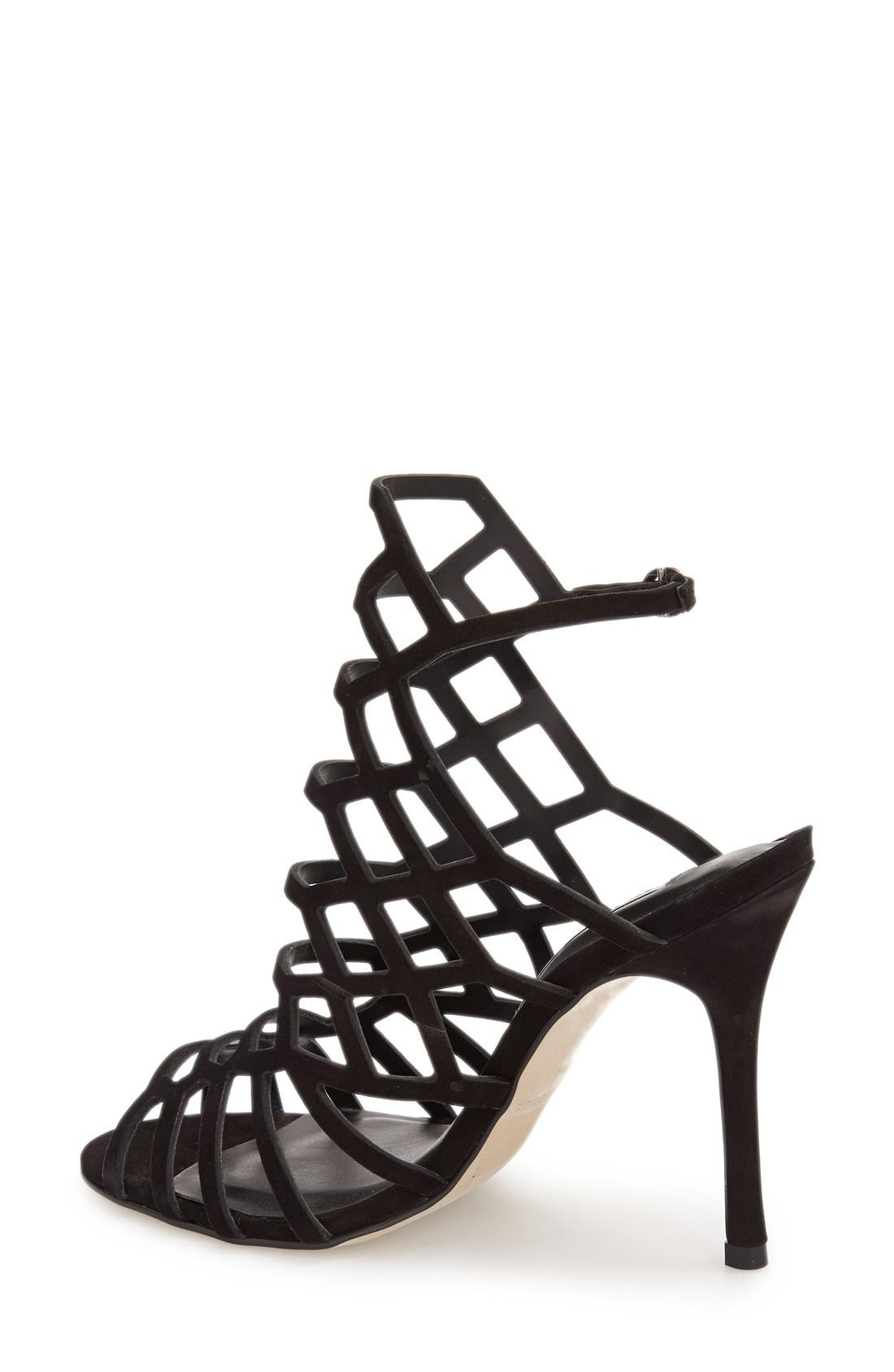 'Slithur' Sandal, Alternate, color, BLACK NUBUCK LEATHER