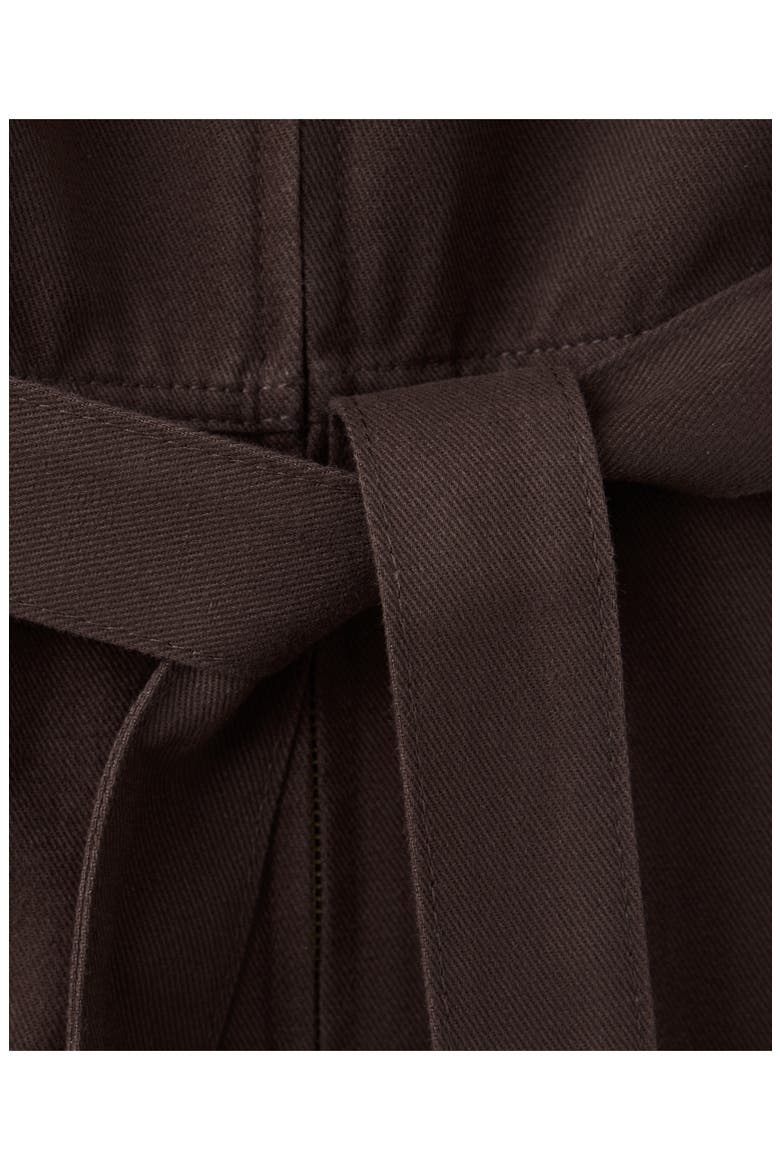 Tie Waist Denim Jumpsuit, Alternate, color, CHOCOLATE