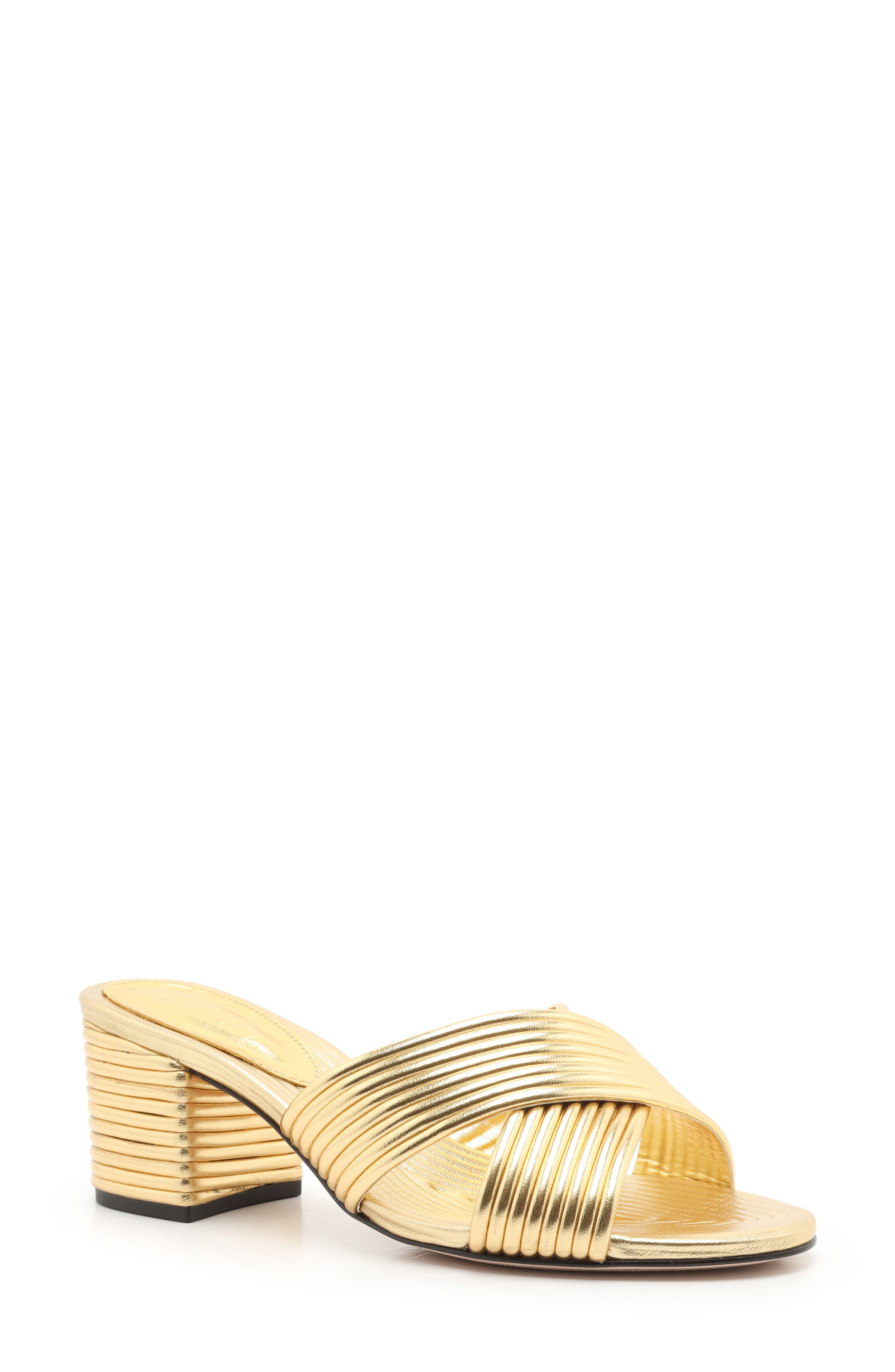 Ana Slide Sandal, Main, color, GOLD LEATHER