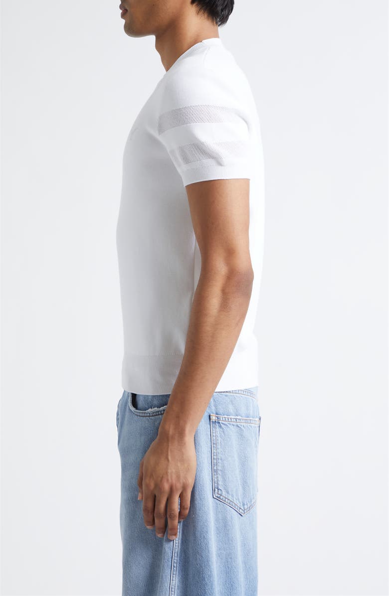 Givenchy Short Sleeve Cotton Blend Logo Sweater, Alternate, color, White