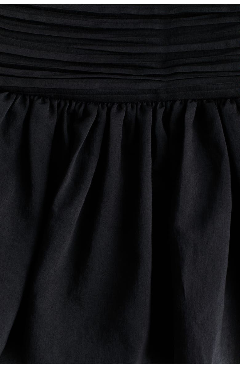 H&M Ruched-waist Mini Skirt, Alternate, color, Black