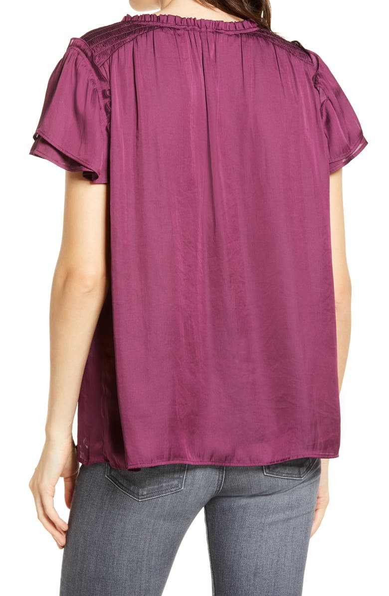 PAIGE Laramie Smocked Yoke Blouse, Alternate, color, 