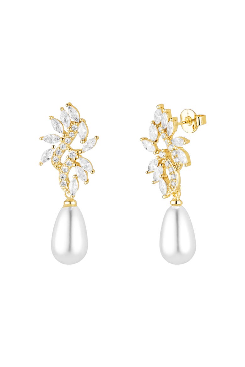 Regency Crystal Drop Earrings, Main, color, Gold