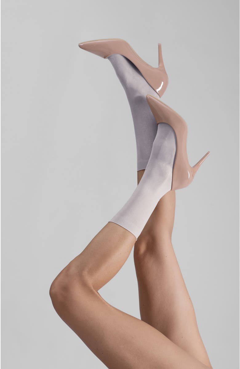 LECHERY<sup>®</sup> 2-Pack Lustrous Silky Sheer Crew Socks, Main, color, White