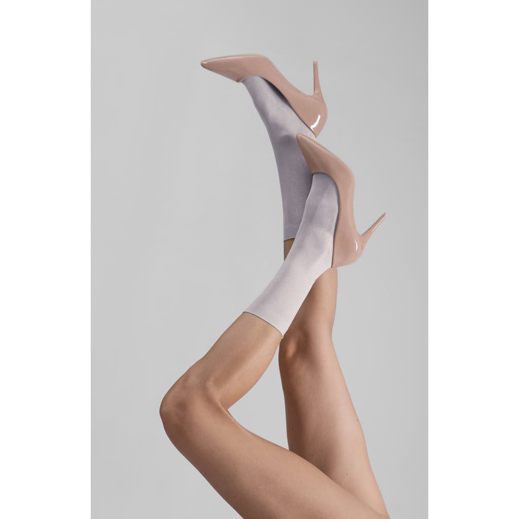 LECHERY® 2-Pack Lustrous Silky Sheer Crew Socks in White  product