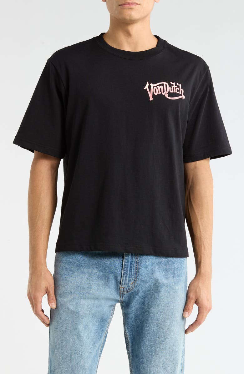 Von Dutch Graphic Logo T-Shirt, Main, color, Jet Black