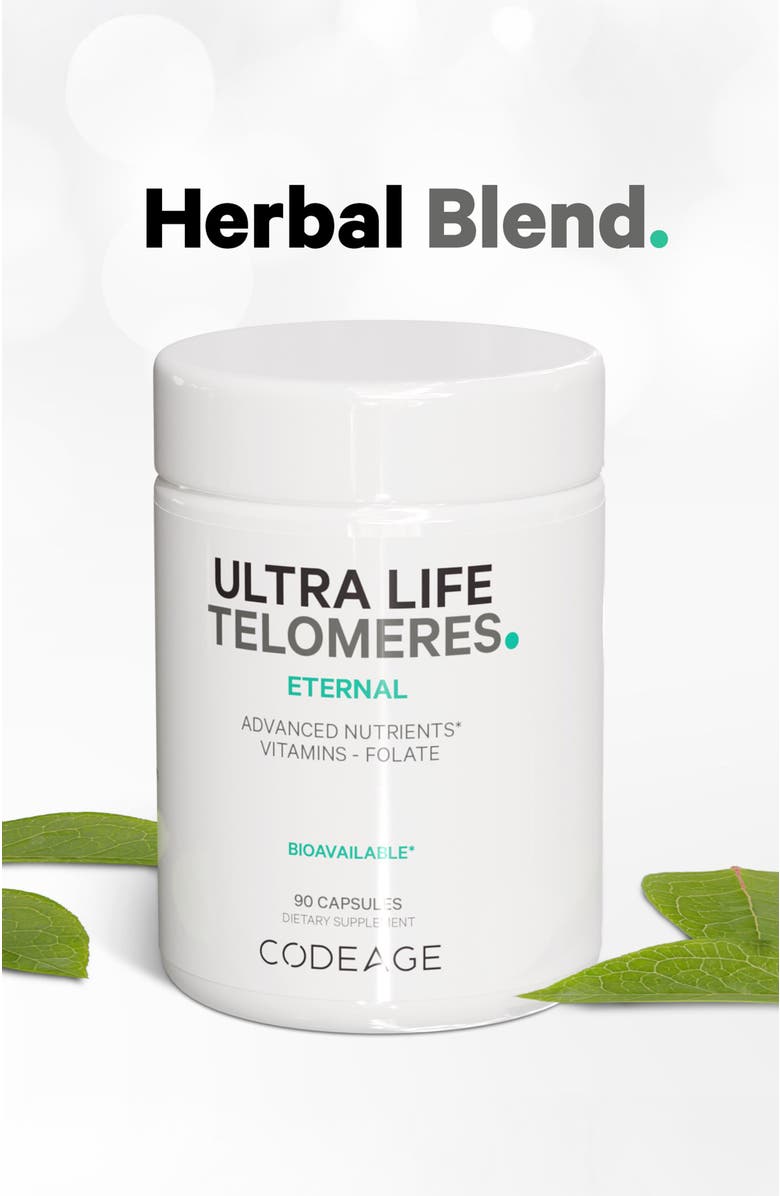 Codeage Ultra Life Telomeres - Folate 5-MTHF, D3 & B12 Supplement, Alternate, color, White