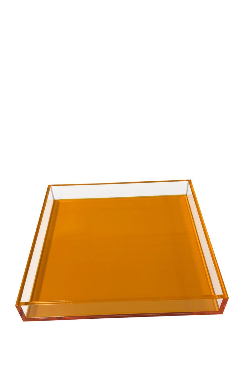 Neon Orange Square Tray, Main, color, NEON ORANGE