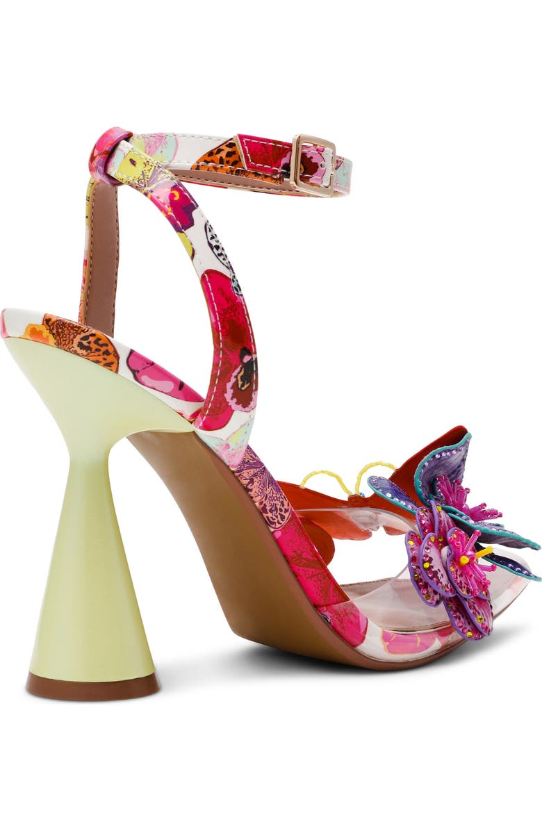 Betsey Johnson Chelsie Floral Ankle Strap Sandal, Alternate, color, White Multi